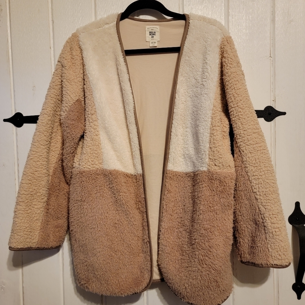 Billabong Jacket Sherpa Casual Comfort Color Block Size Medium